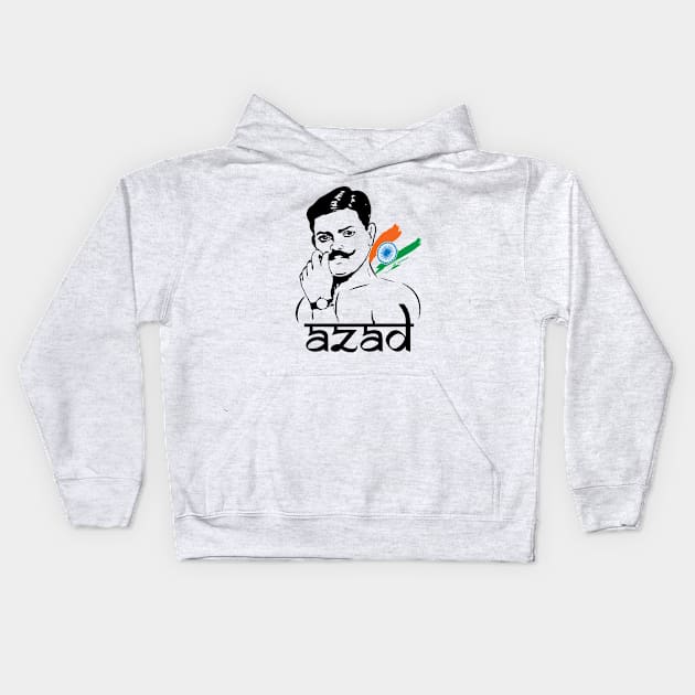 Chandra Shekhar Azad Indian Freedom Fighter Kids Hoodie by alltheprints